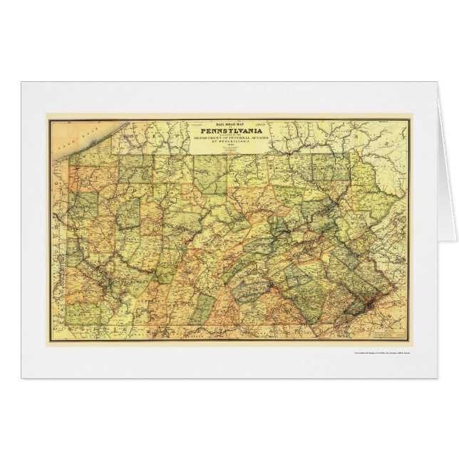 Mapa 1895 del ferrocarril de Pennsylvania (Anverso (Horizontal))
