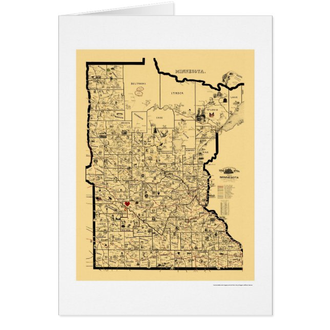Mapa 1897 del ferrocarril de Minnesota (Frente)