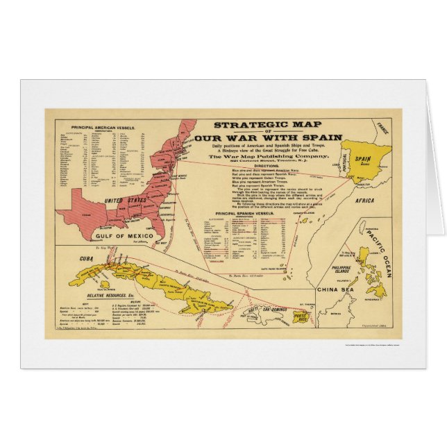 Mapa 1898 de la guerra hispanoamericana (Anverso (Horizontal))