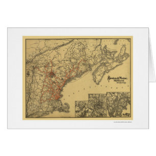 Mapa 1898 del ferrocarril de Boston y de Maine