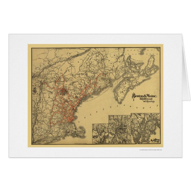 Mapa 1898 del ferrocarril de Boston y de Maine