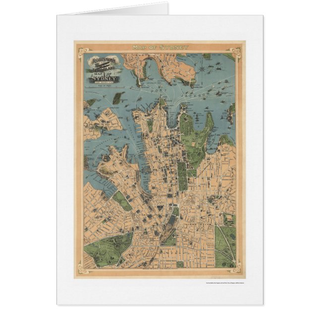 Mapa 1922 de Sydney Australia (Frente)