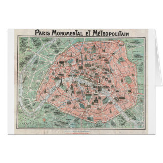 Mapa 1932 del art déco de París, Francia