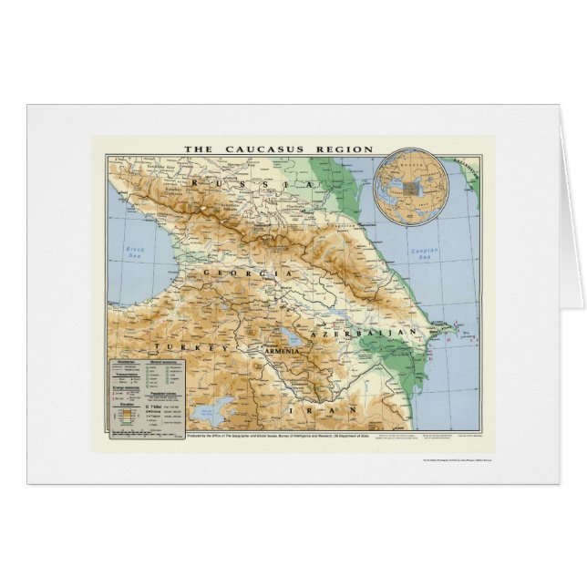 Mapa 1994 de la región del Cáucaso (Anverso (Horizontal))