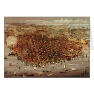Mapa aéreo antiguo, ciudad de San Francisco, Calif