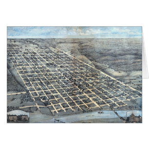 Mapa aéreo antiguo de la ciudad de Austin, Texas d