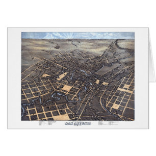 Mapa aéreo antiguo de la ciudad de San Antonio, Te