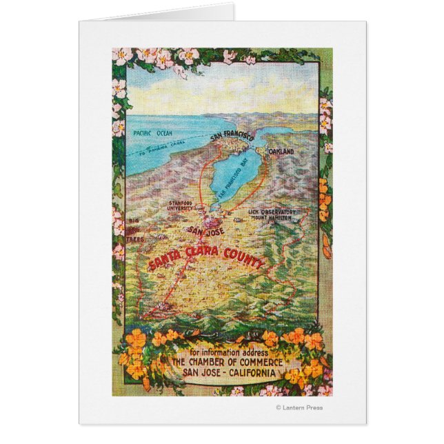 Mapa aéreo del condado de Santa Clara (Frente)