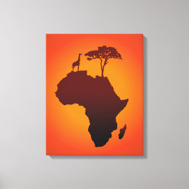 Mapa africano de safari - Imprimir lienzo