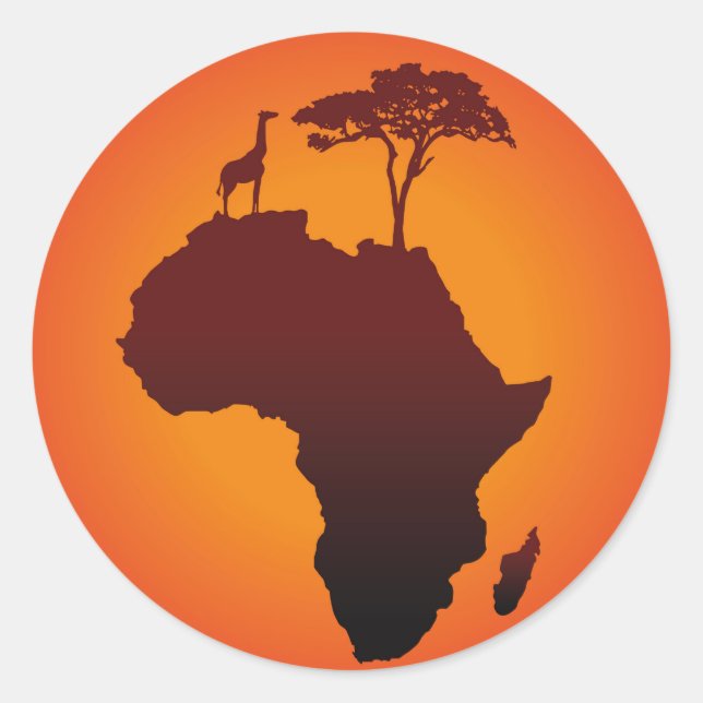 Mapa africano de safari - Pegatina (Anverso)
