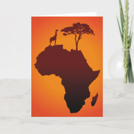 Mapa africano de safari - Tarjeta de saludo