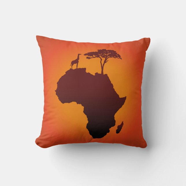 Mapa africano del safari - almohada (Anverso)