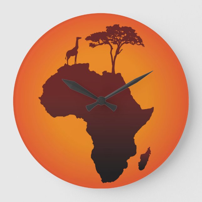 Mapa africano del safari - reloj de pared (Anverso)