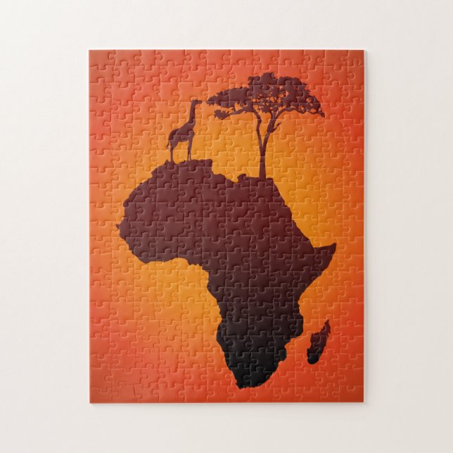 Mapa africano del safari - rompecabezas (Vertical)