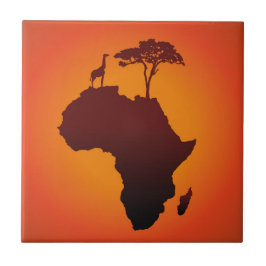 Mapa africano del safari - teja