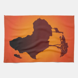 Mapa africano del safari - toalla de cocina