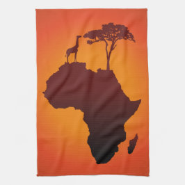 Mapa africano del safari - toalla de cocina