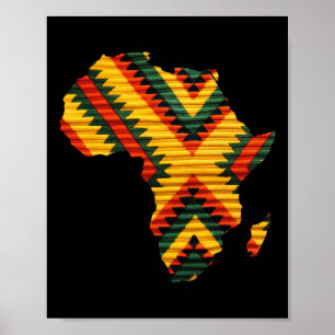 Mapa africano Kente Patrón de arte Hombres Negro H