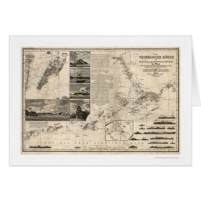 Mapa alemán de China con Guangdong y Macao 1834 (Anverso (Horizontal))