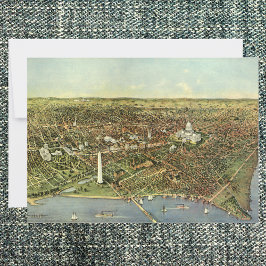 Mapa antiguo con vista panorámica de Washington DC