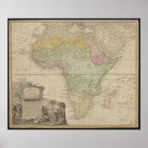 Mapa Antiguo de África, Impresión de África, 1737