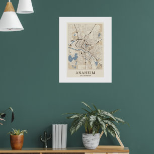 Mapa antiguo de Anaheim California Impresión