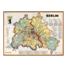 Mapa Antiguo de Berlín 1961, Impresión de la Era d