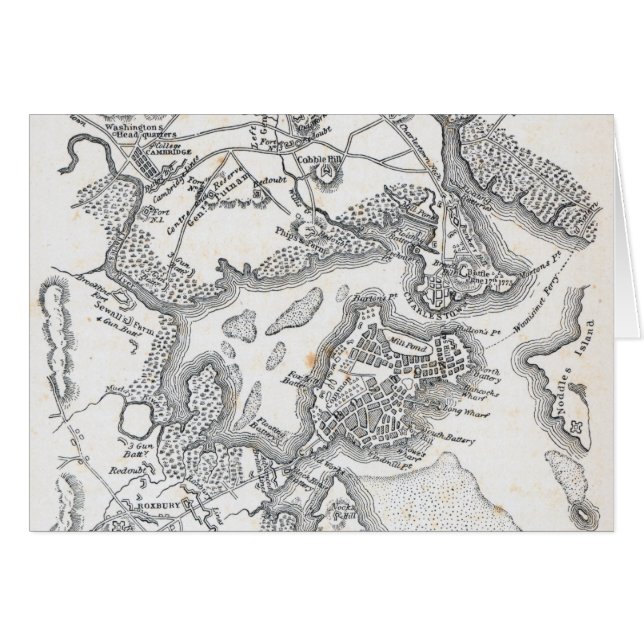 Mapa antiguo de Boston el | 1775-1776 (Anverso (Horizontal))