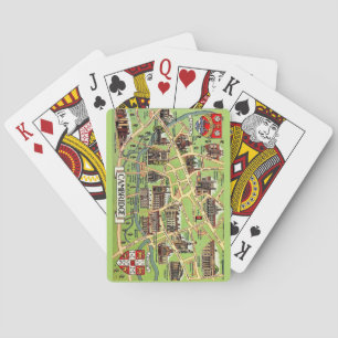 Mapa Antiguo de Cambridge Cartas de Juego