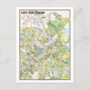 Mapa antiguo/de época de la postal de viaje de Los