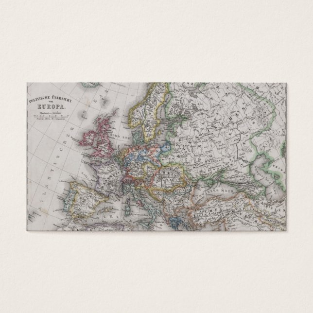 Mapa antiguo de Europa alrededor de 1862 (Frente)