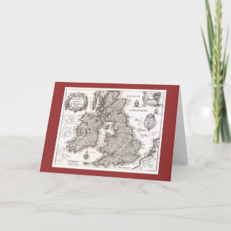 Mapa antiguo de Gran Bretaña - tarjeta de