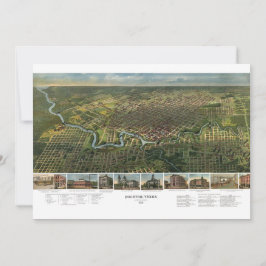 Mapa Antiguo de Houston, Texas con el río Buffalo