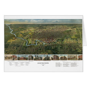 Mapa Antiguo de Houston, Texas con el río Buffalo