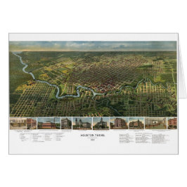 Mapa antiguo de Houston, Texas con río Búfalo