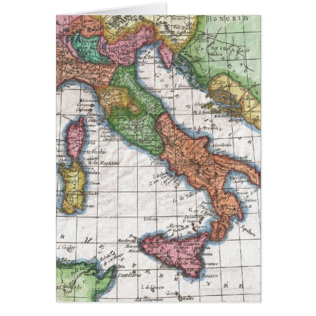 Mapa Antiguo de Italia (1780) (Frente)