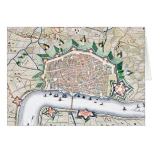 Mapa antiguo de la ciudad de la fortaleza de