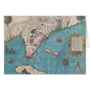 Mapa antiguo de la Florida y de Cuba