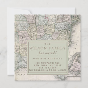 Mapa antiguo de la Invitación móvil de Estados Uni