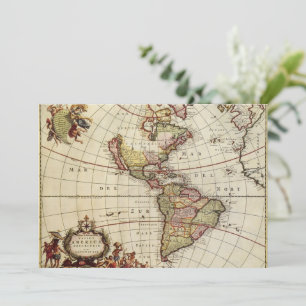 Mapa Antiguo de las Américas por Johannes De Ram