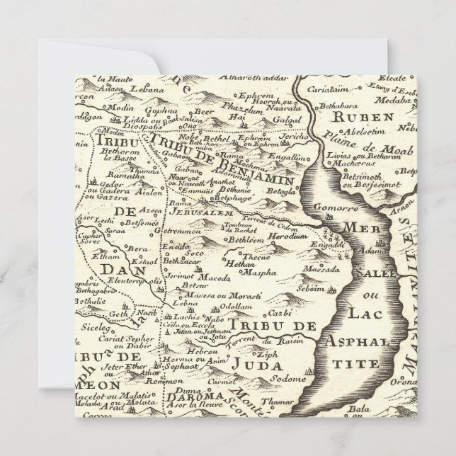 Mapa antiguo de las invitaciones de Israel al Bar  (Anverso)