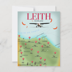 Mapa antiguo de Leith Escocia