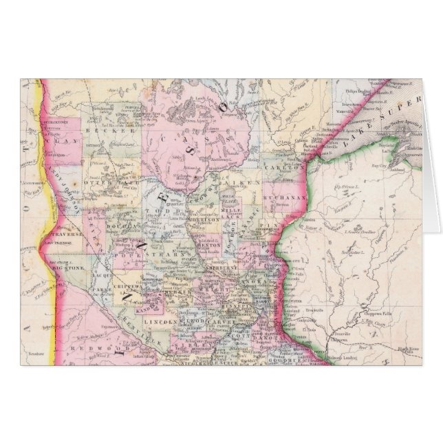 Mapa Antiguo de Minnesota (1864) (Anverso (Horizontal))