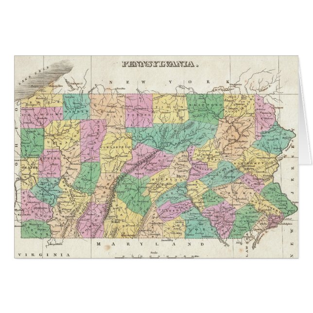 Mapa Antiguo de Pensilvania (1827) (Anverso (Horizontal))