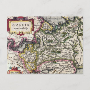 Mapa antiguo de postales de Rusia - Peter Kaerius