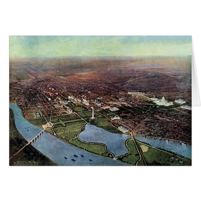 Mapa antiguo de Washington DC y el río Potomac (Anverso (Horizontal))