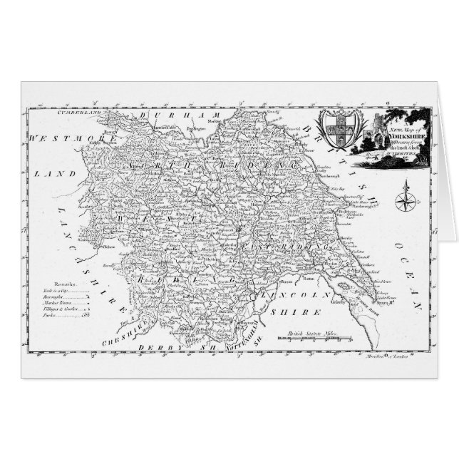 Mapa antiguo de Yorkshire 1786 (Anverso (Horizontal))