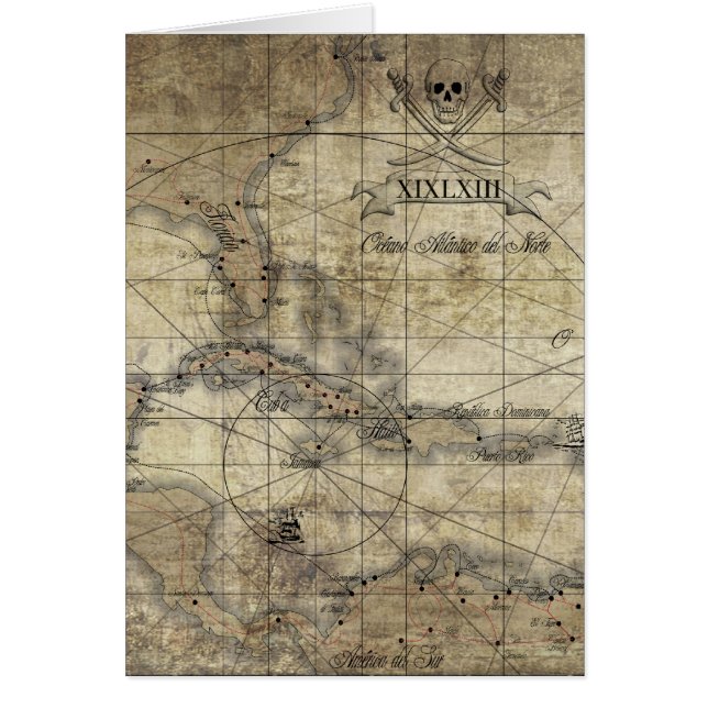 Mapa antiguo del Caribe (Frente)