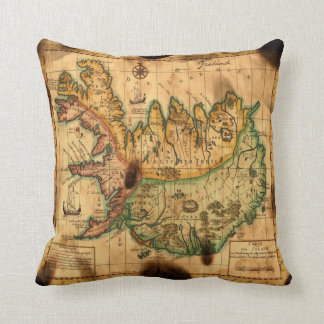 Mapa antiguo del Cojín decorativo de Islandia