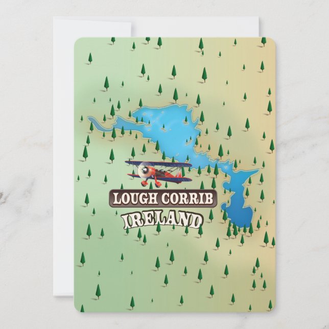 Mapa antiguo del lago Corrib Irlanda. (Anverso)